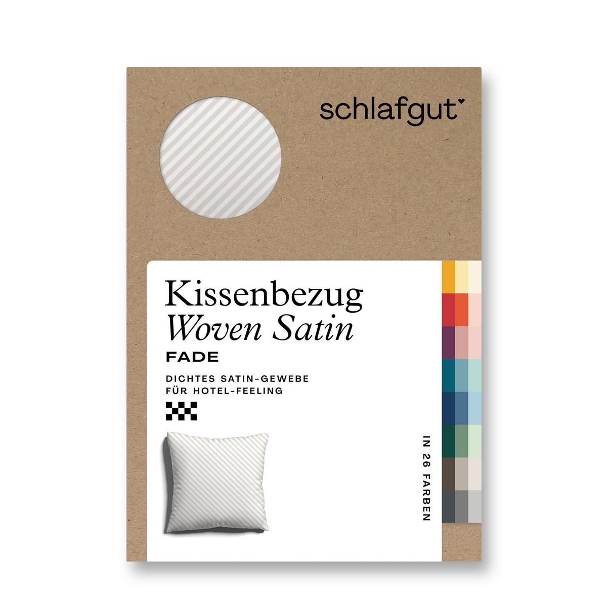 Kissenbezug Woven Satin Weiß/Taupe ca. 40x40cm - Taupe/Weiß, Basics, Textil (40/40cm) - Schlafgut
