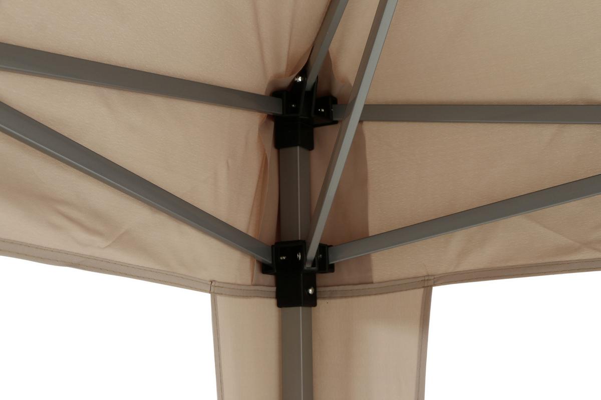 Pavillon Siena Garden 300x300 cm wetterbeständig - Taupe, KONVENTIONELL, Textil (300/260/300cm) - Siena Garden