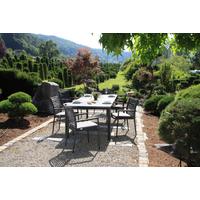 Gartenset 5-tlg. Metall/Glas/ Textil/Kunststof/Holzwerkstoff - Dunkelgrau/Anthrazit, Basics, Glas/Holzwerkstoff (180+60/100/74cm) - Acamp