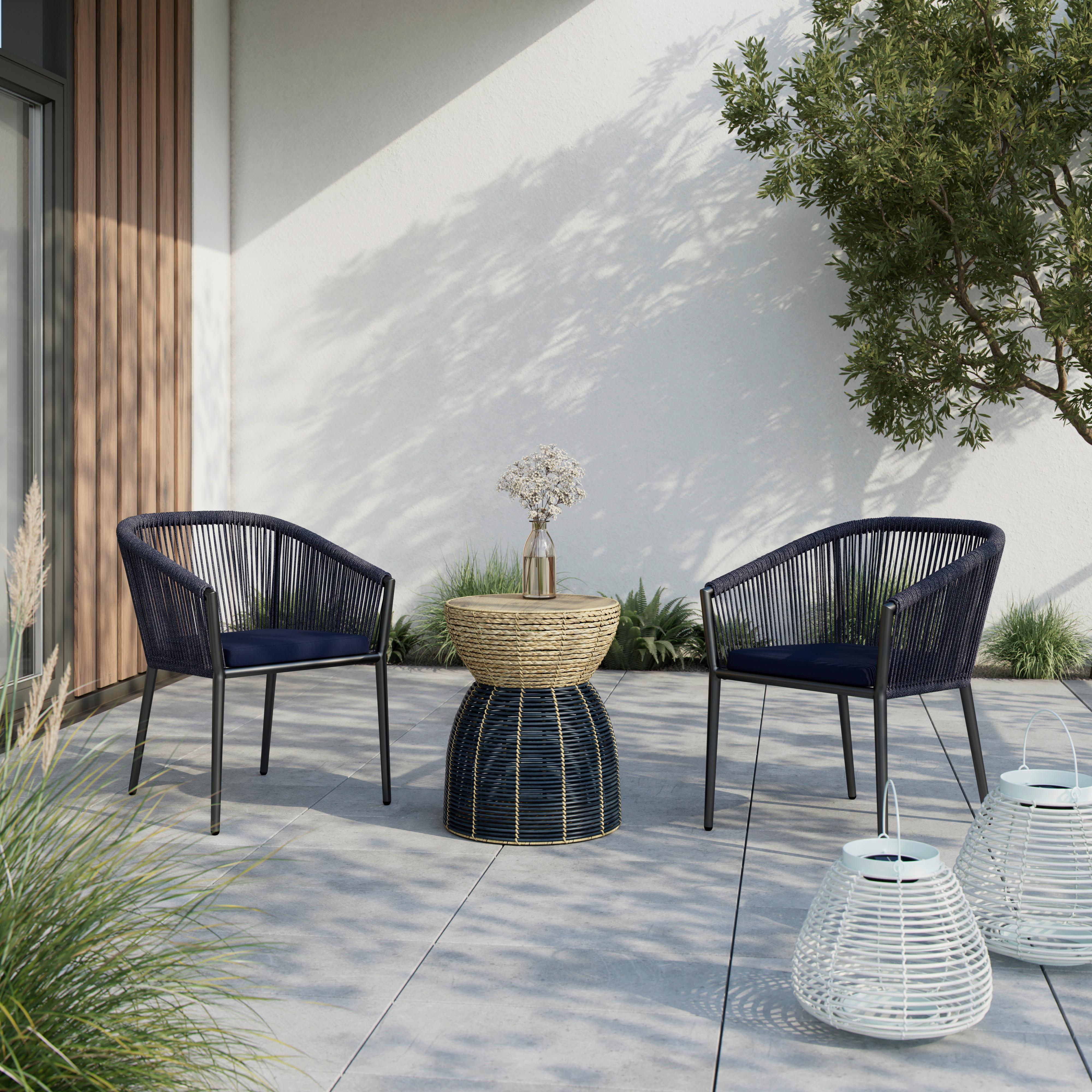 Set Vrtnih Stolov Benicia - modra/črna, Moderno, kovina/tekstil (55/76/63cm) - Bessagi Garden