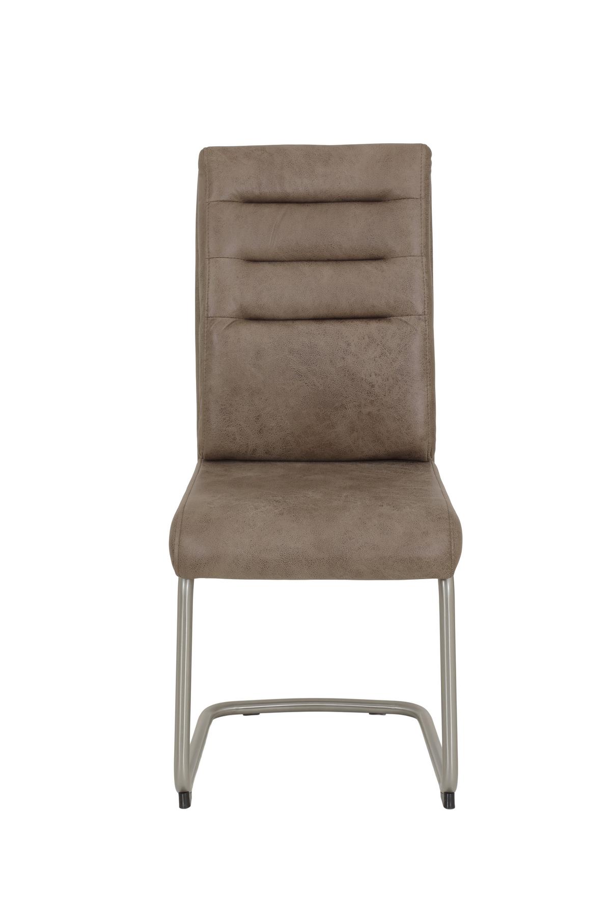 TISCHGRUPPE PAULA III G - Schlammfarben/Edelstahlfarben, MODERN, Holzwerkstoff/Textil (140 - 220/76/90cm) - MID.YOU