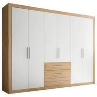 Omara Za Oblačila Fernando, Bela, Hrast, 289cm - srebrne barve/barve hrasta, Konvencionalno (289/225/59cm) - MID.YOU