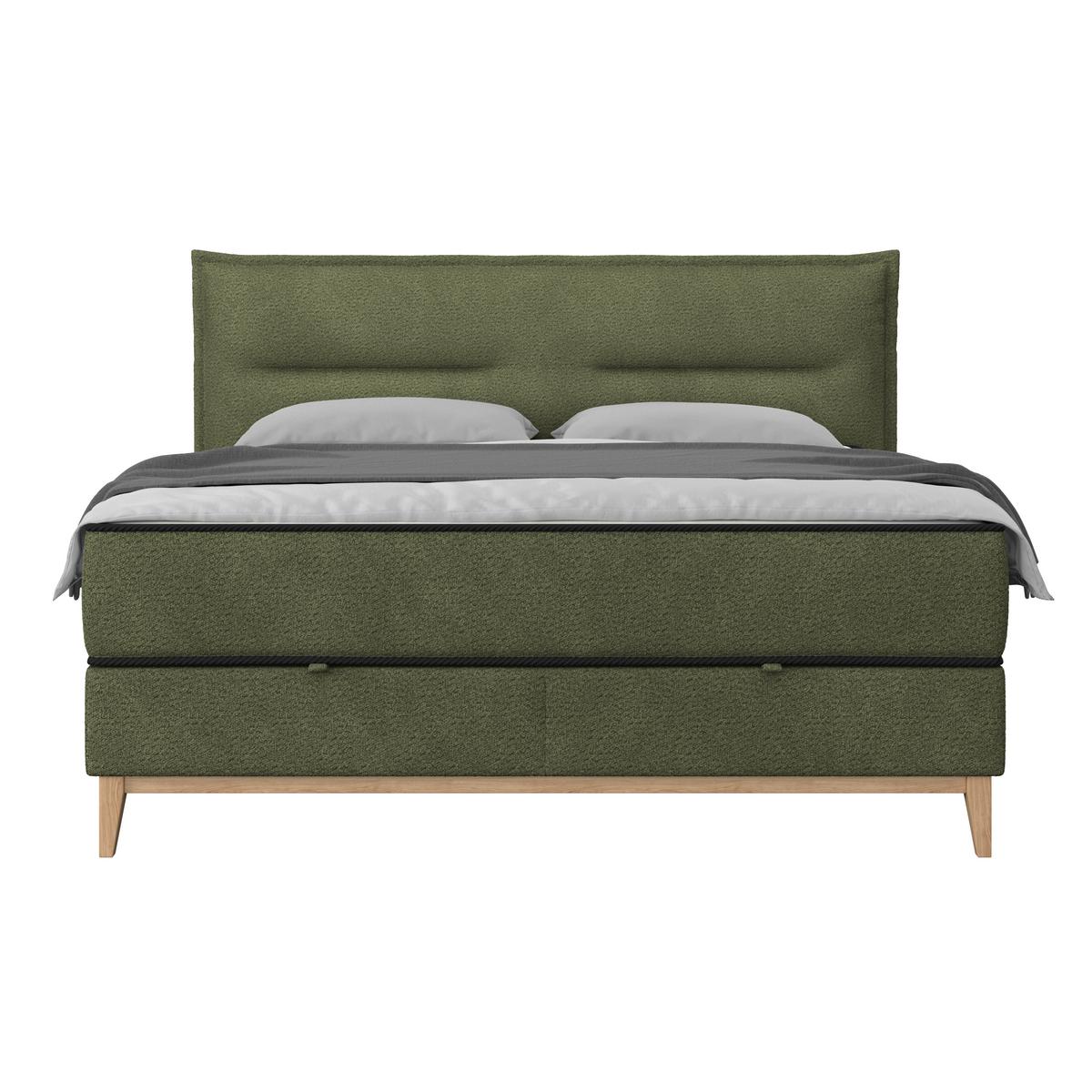 Pat box SMILE - verde, Konventionell, lemn/metal (160/200cm) - Premium Living