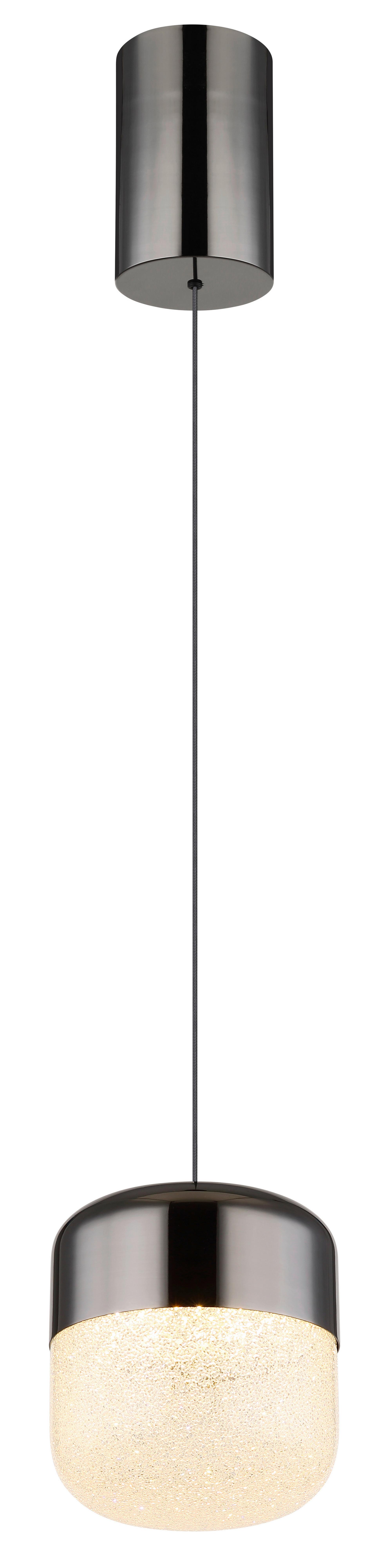 LED-Hängeleuchte Cristallica Graphitfarben max. 10 Watt - Klar/Graphitfarben, Design, Glas/Metall (15/200cm) - Globo