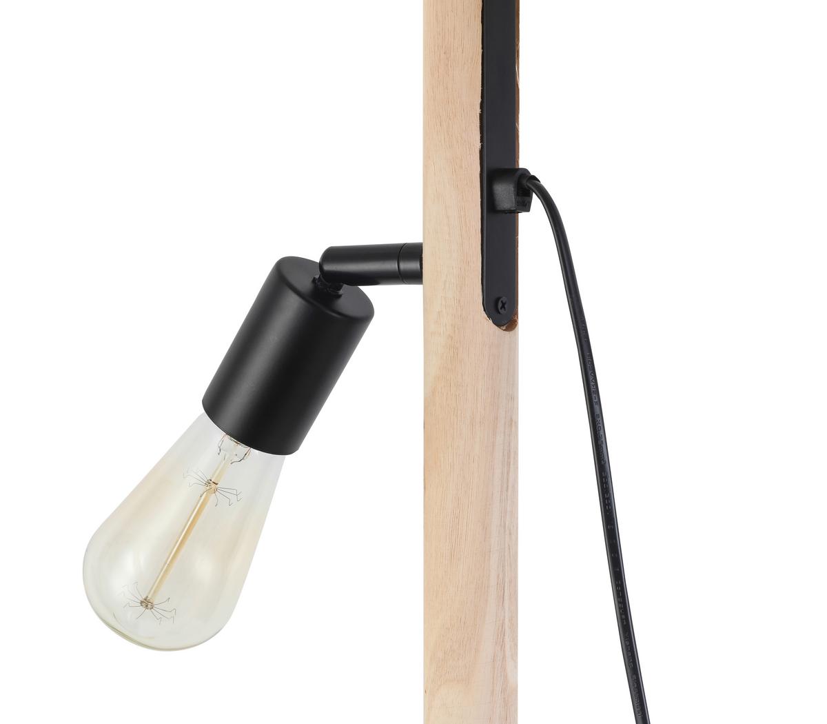 Állólámpa Porfiro - natúr színű/fekete, Modern, fa/fém (22/150cm) - Bessagi Home