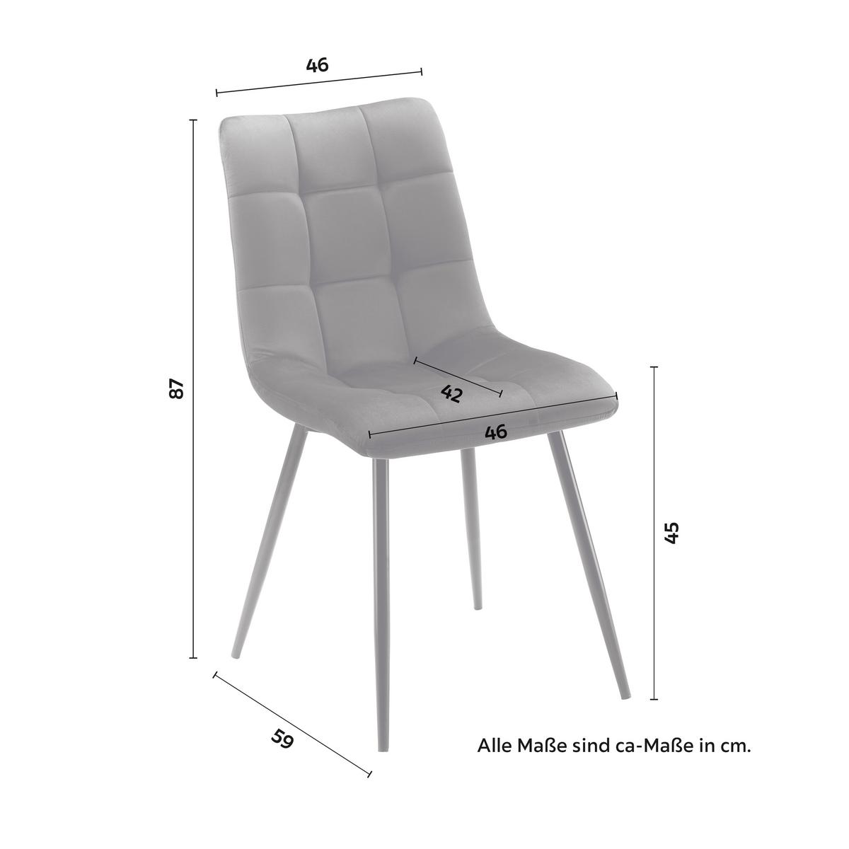 Stuhl Suri Schwarz Samt Gepolstert - Schwarz, MODERN, Holz/Textil (46/87/59cm) - Bessagi Home