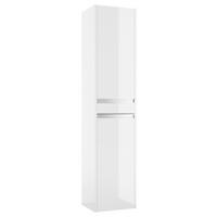 SZAFKA WYSOKA NENA BIAŁY 35 CM - biały/kolor aluminiowy, Basics, materiał drewnopochodny/metal (35/160/30cm) - MID.YOU