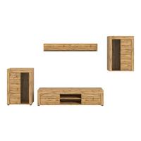 ANSAMBLU MOBILIER CAMERA DE Z JAM - stejar Wotan, Design, sticlă/material pe bază de lemn (310/169/35cm) - Modern Living