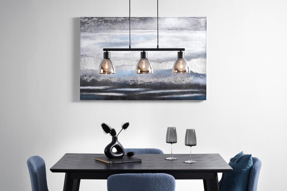 Viseča Svetilka Komol - črna, Moderno, kovina/steklo (66/13/90cm) - Mömax