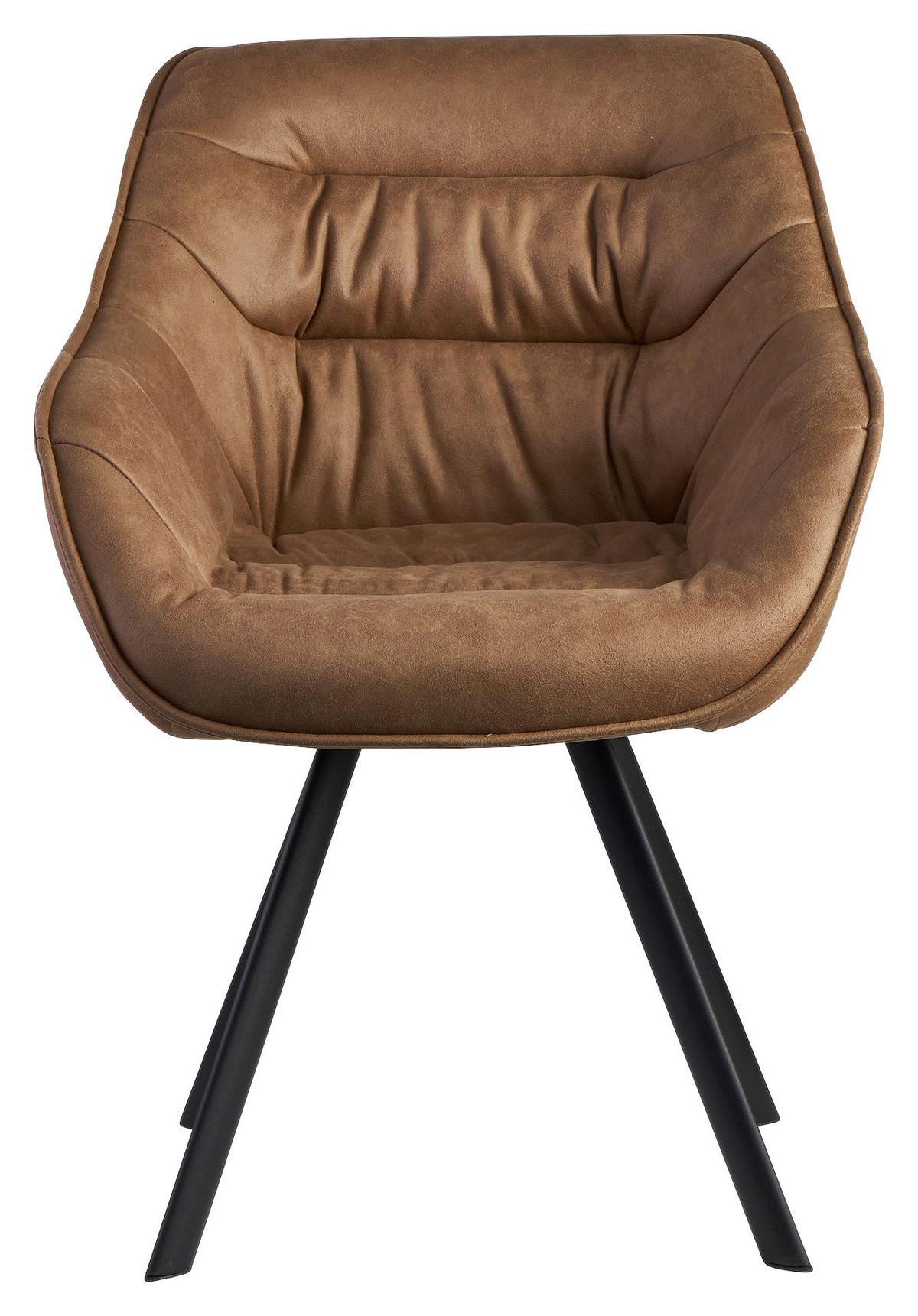 Naslanjač Wohnling - črna/bež, Moderno, kovina/tekstil (60/85/64cm) - MID.YOU