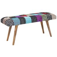 Klop Brez Naslona Wl6.477 - večbarvno/rjava, Moderno, tekstil/les (117/51/38cm) - MID.YOU