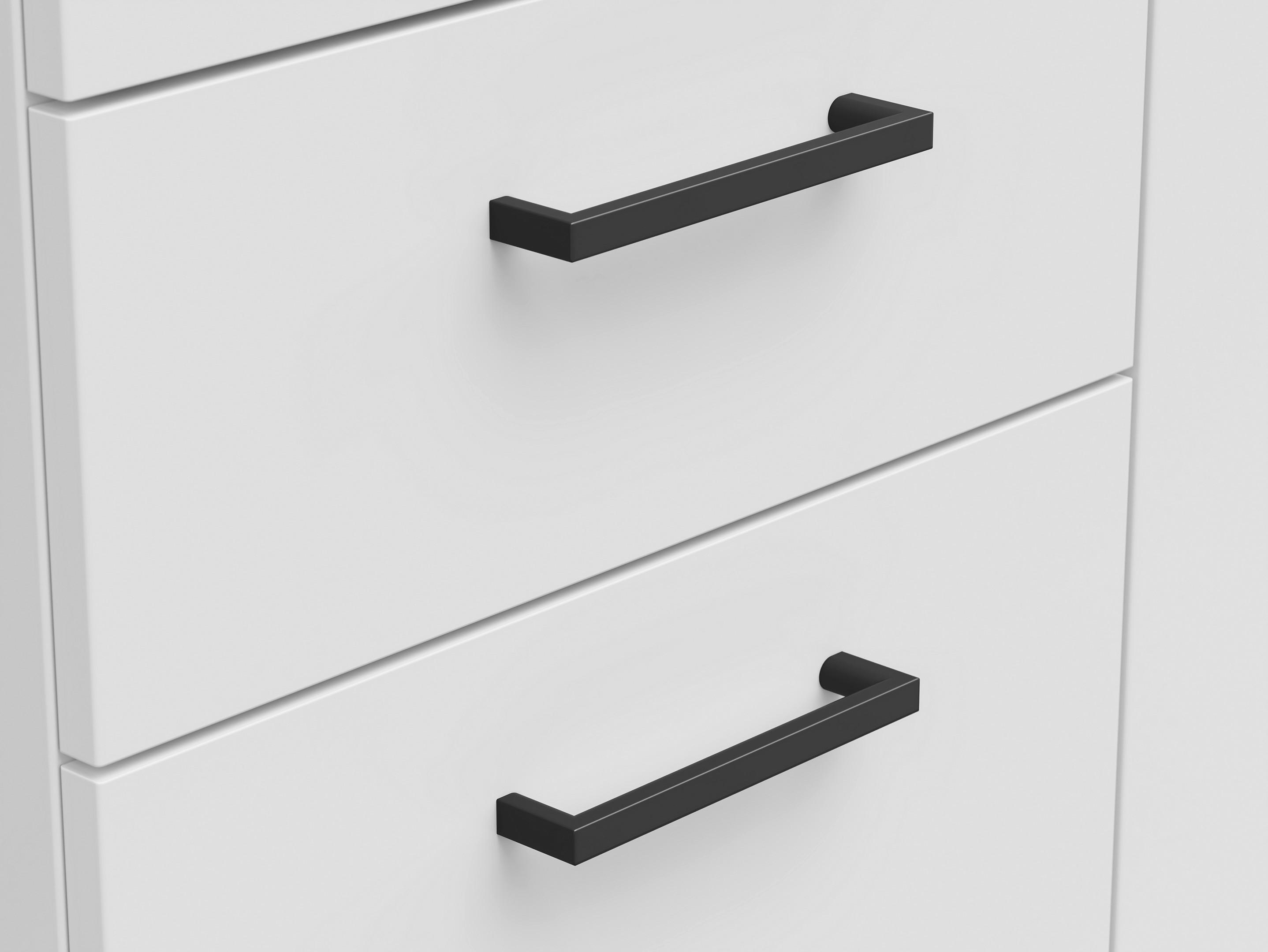 Kommode Multistauraum Weiß - Anthrazit/Schwarz, MODERN, Holzwerkstoff/Kunststoff (120/115/40cm) - Mömax