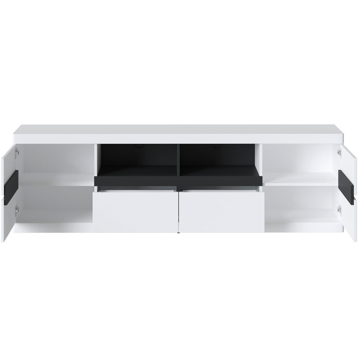 Comodă TV TURINO NEO - alb/grafit, Trend, material pe bază de lemn (200/60/39,9cm) - Modern Living