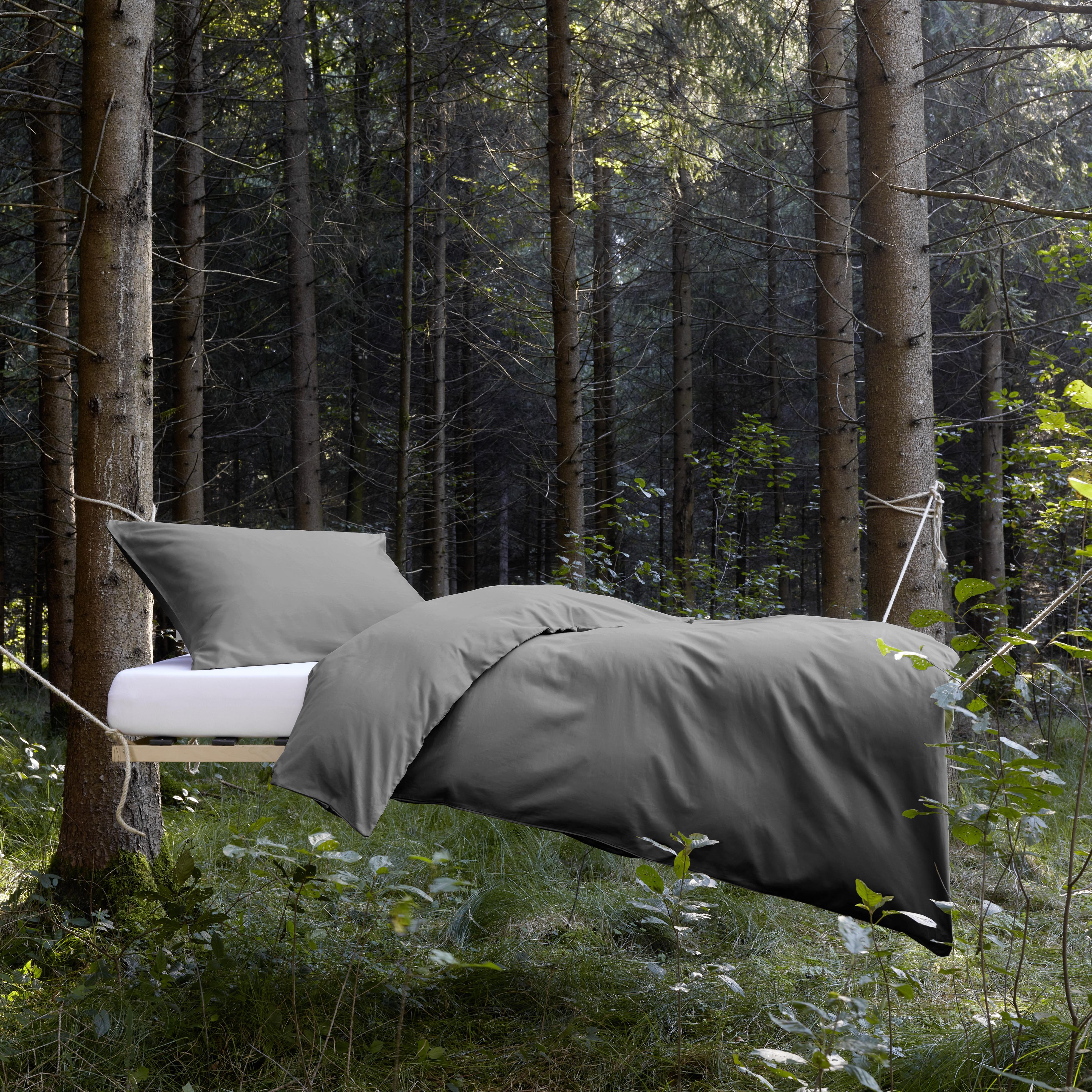 Bettwäsche Bio-Eva in Anthrazit ca. 140x200cm - Anthrazit, MODERN, Textil (140/200cm) - ecoTree