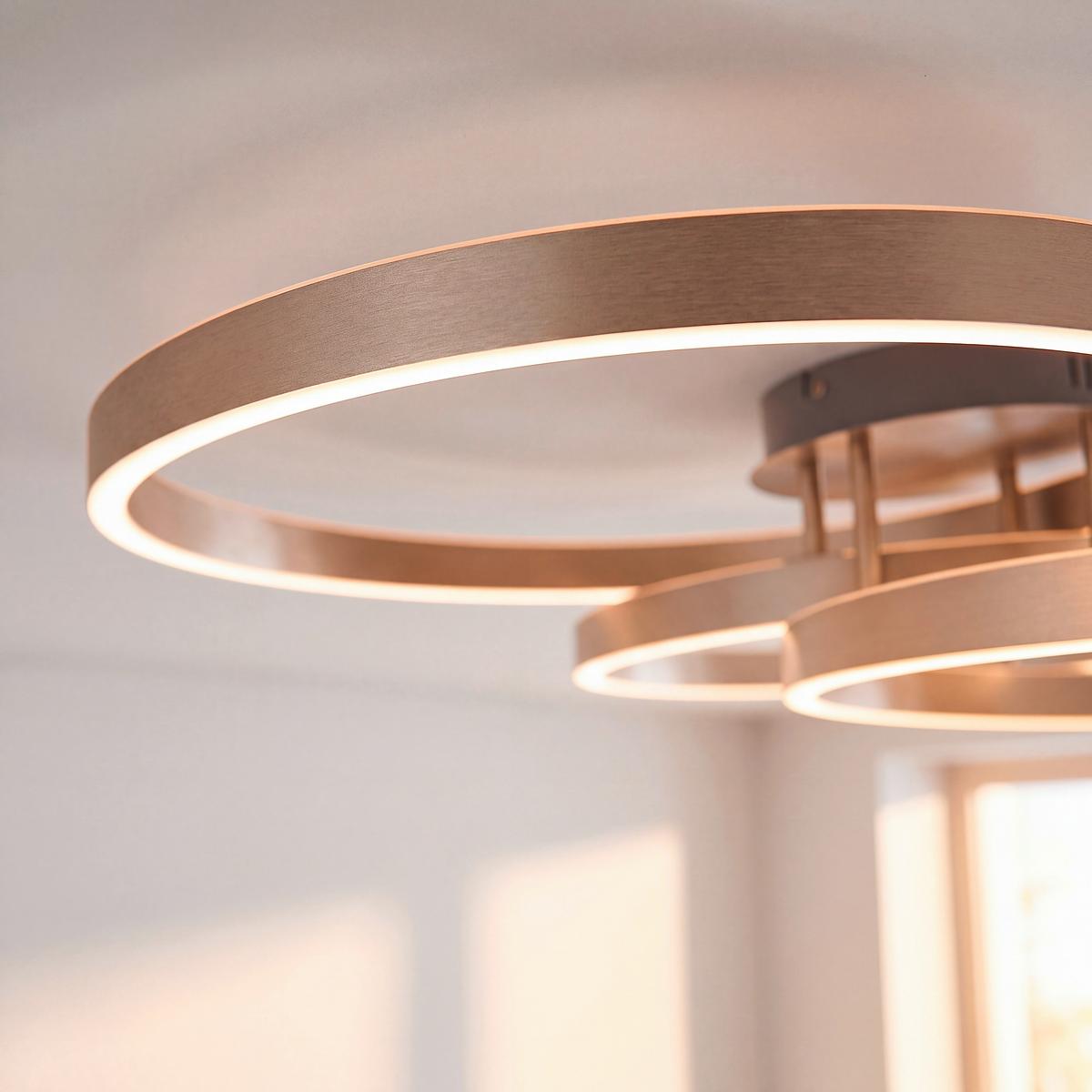 LAMPA SUFITOWA LED 6233-55 PAAN - kolor stalowy, Design, tworzywo sztuczne/metal (75/71,1/15,1cm) - Paul Neuhaus