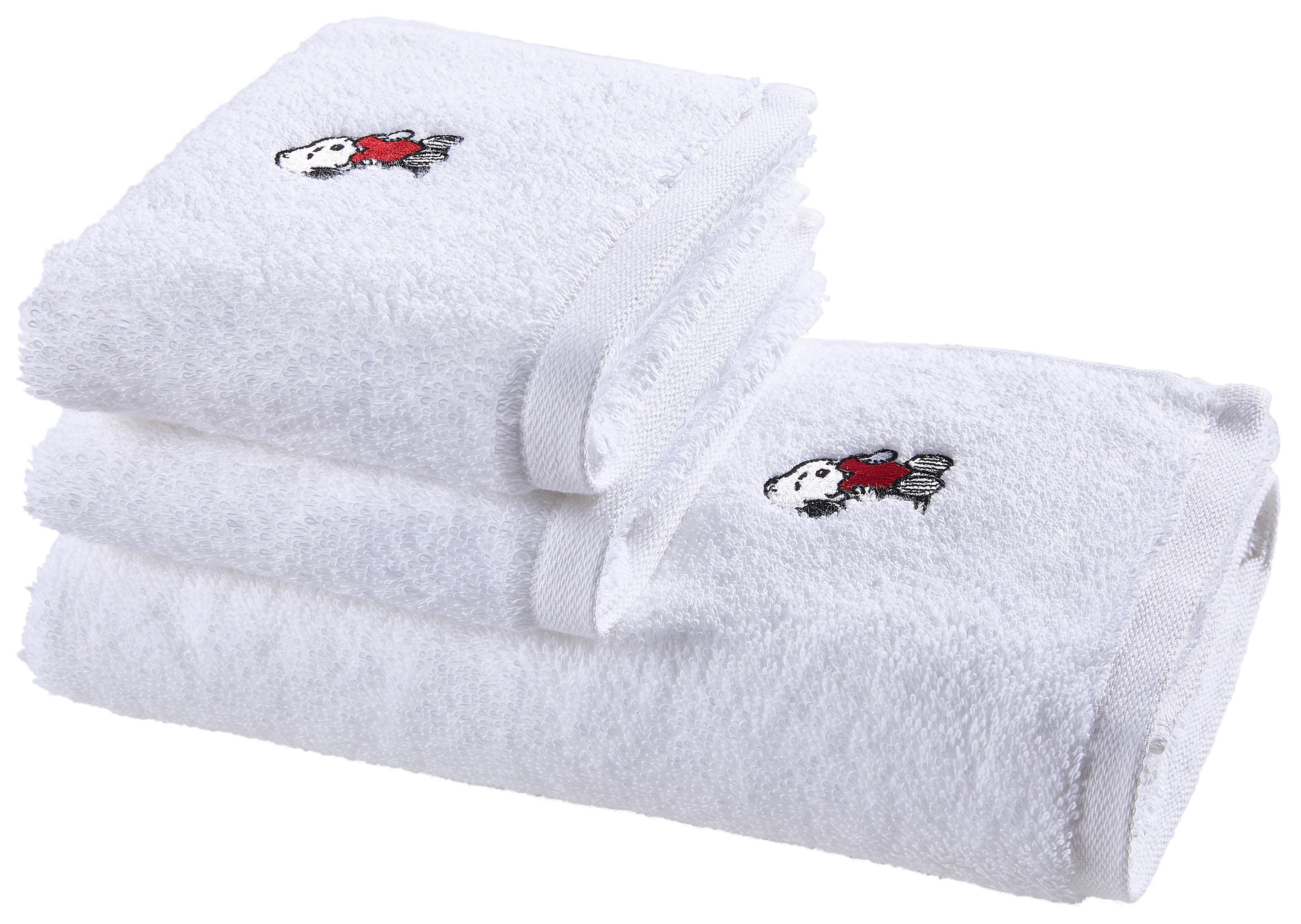 ZESTAW RĘCZNIKÓW FROTTE PEANUTS SNOOPY HUG - biały, Basics, tkanina - Vossen