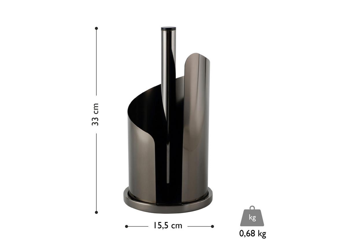Suport rolă bucătărie - negru, Basics, metal (15,5/33cm) - Echtwerk