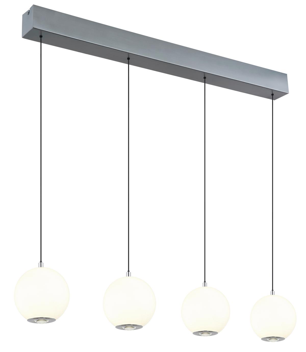 LED-HÄNGELEUCHTE 16062-4H SIMMONS - Klar/Chromfarben, Konventionell, Glas/Kunststoff (99/15/150cm) - Globo