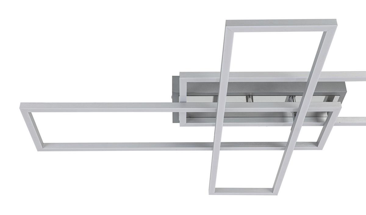 LAMPA SUFITOWA LED MANSFIELD *SBN* - kolor srebrny/kolor aluminiowy, Basics, tworzywo sztuczne/metal (82,5/55/8cm) - Novel