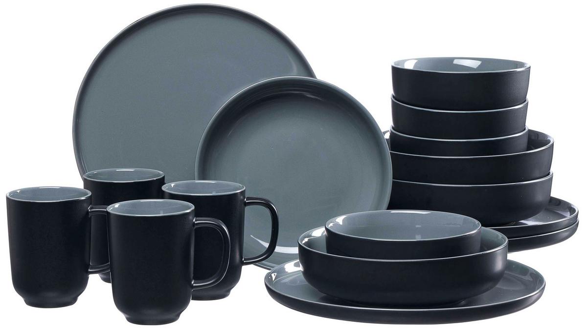 SERWIS OBIADOWO-ŚNIADANIOWY 315875 - czarny, Design, ceramika (41/39/34cm) - Ritzenhoff Breker