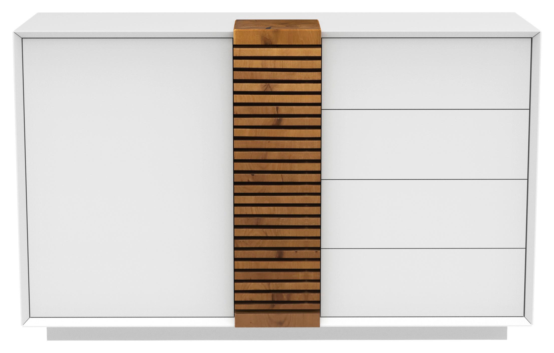 SIDEBOARD GIOVANNI - vit/ekfärgad, Modern, trämaterial/trä (120/85,5/40cm) - Premium Living