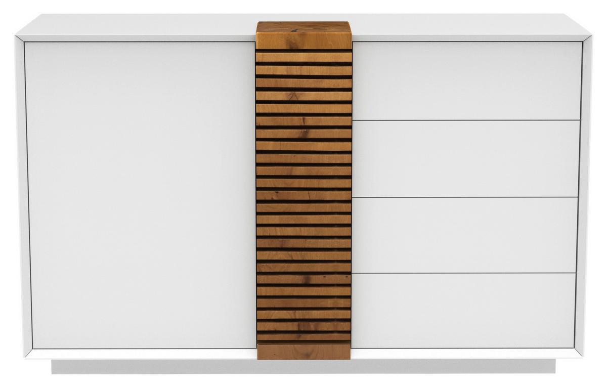 Sideboard Giovanni Weiss/Eichefarben - Weiss/Eichefarben, Modern, Holz/Holzwerkstoff (120/85,5/40cm) - Premium Living