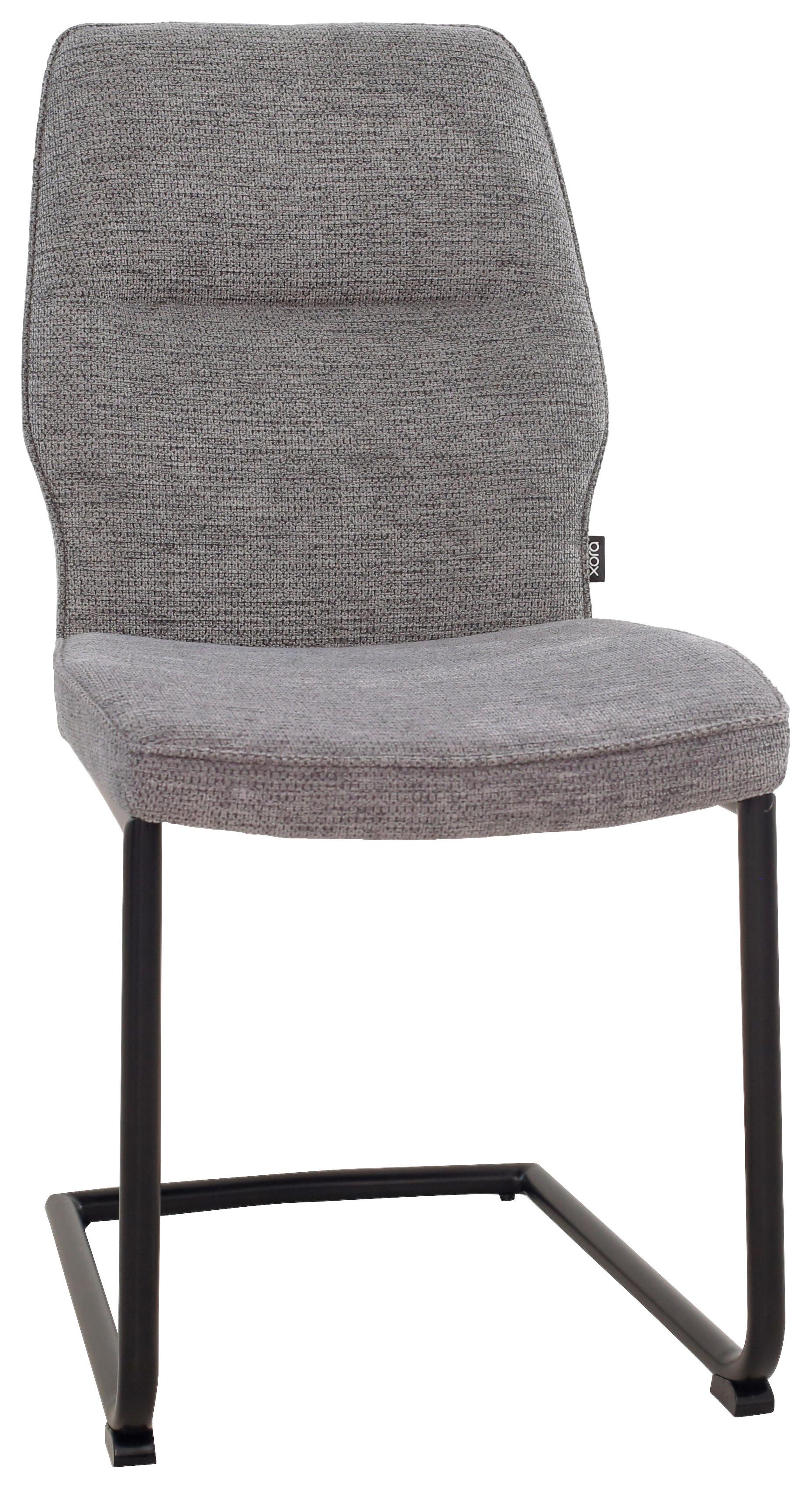 KRZESŁO NA PŁOZIE SALLY - czarny/szary, Design, metal/tkanina (45/91/62cm) - Xora