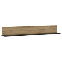 Poliță de perete NOVENA - culoare lemn stejar/negru, Trend, material pe bază de lemn (160/22,6/21,6cm) - Modern Living