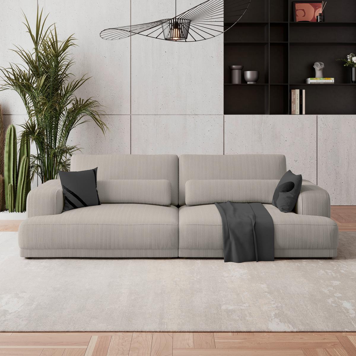 Velika Sofa Savona - boje sedefa, Trend, tekstil (260/77/111cm) - Luca Bessoni