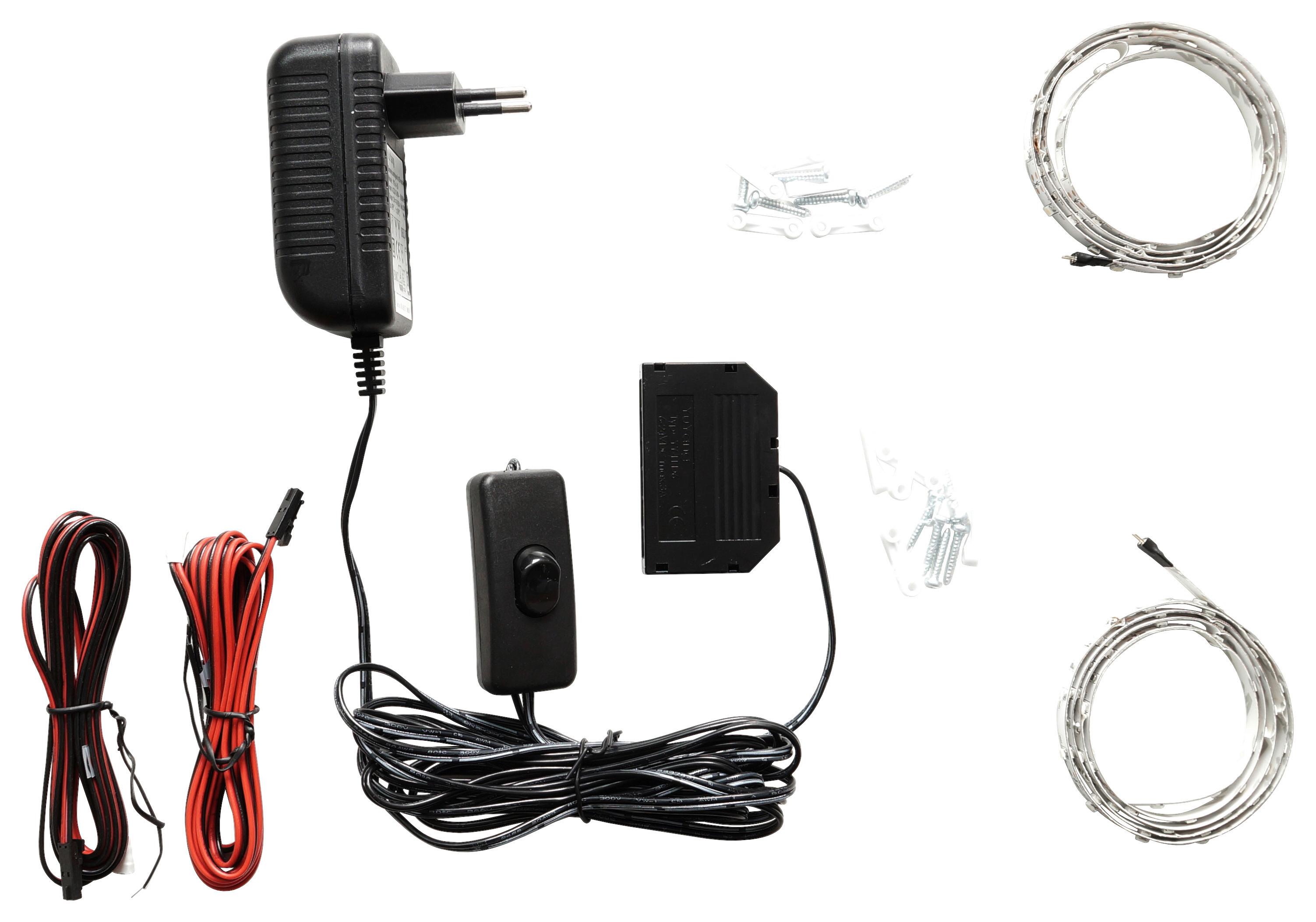 LED-Strip Band 100cm 2er Set max. 9 Watt - Silberfarben, MODERN, Kunststoff/Metall (100ml) - Premium Living