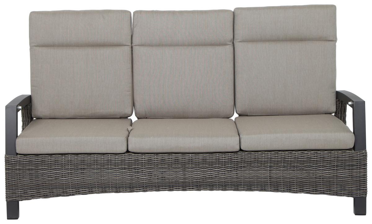 Loungegarnitur Corido 4-tlg. Grau - Grau, Basics, Keramik/Kunststoff (72/103/160cm) - Siena Garden