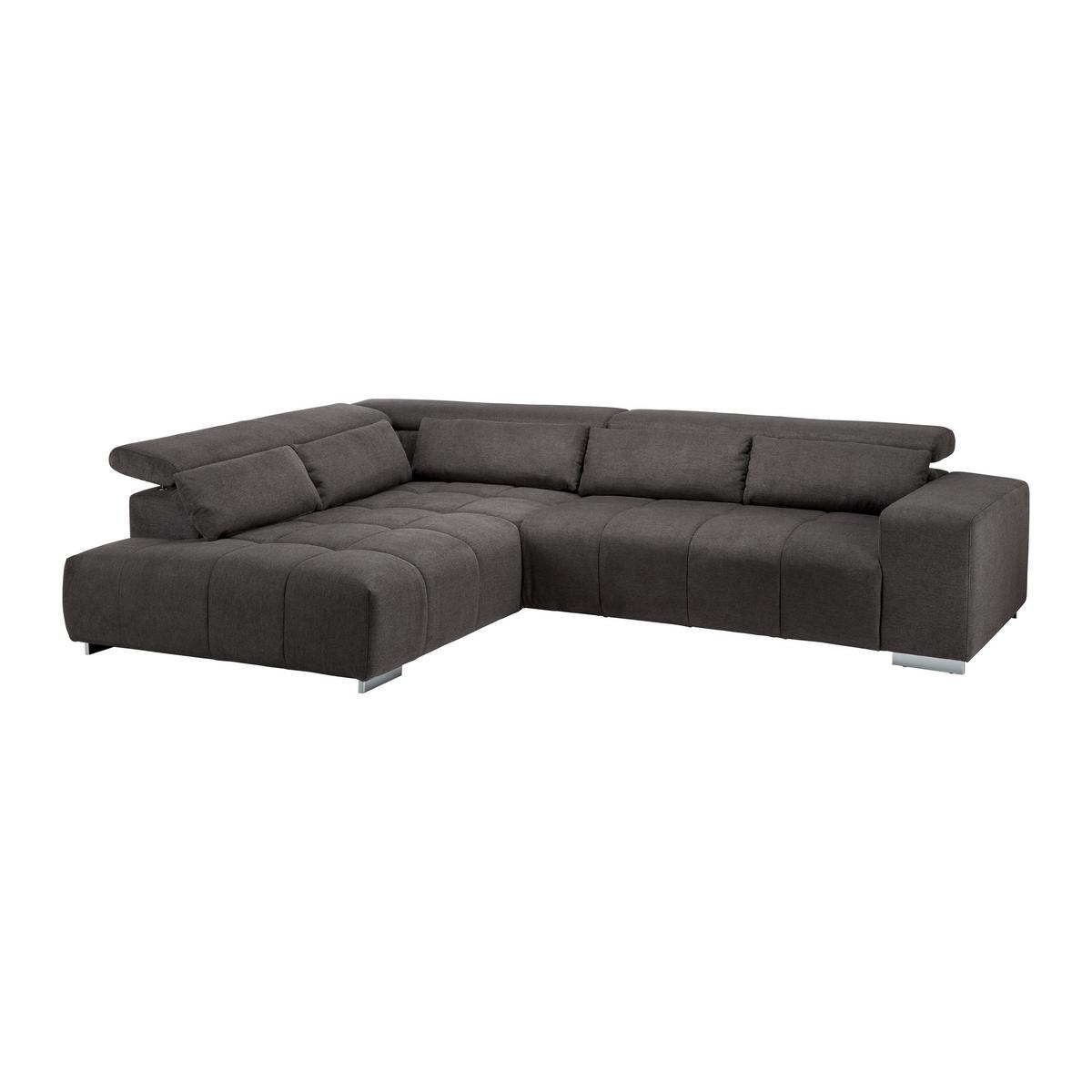 Sedežna Garnitura Orion, Temno Siva - barve kroma/siva, Moderno, kovina/tekstil (310/70-88/225cm) - Bessagi Home