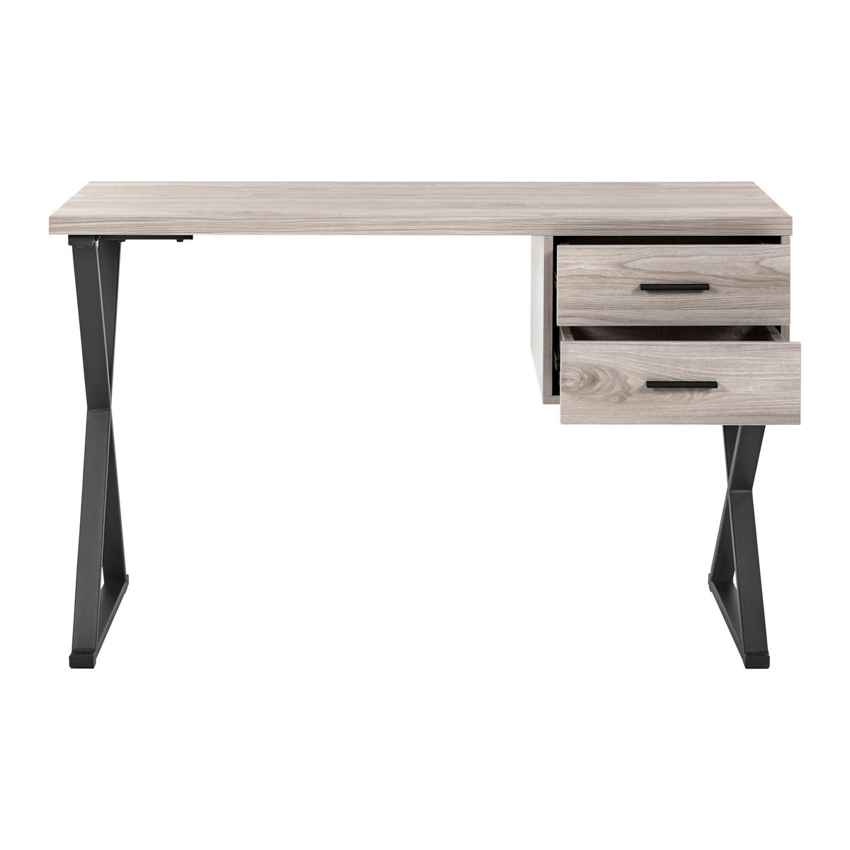 BIURKO JULE - kolor jesionowy/czarny, Modern, metal (120/50/76cm) - Bessagi Home