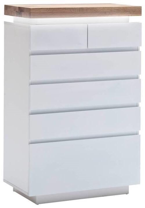 KOMODA ROMINA - kolor dębowy/biały, Design, materiał drewnopochodny/drewno (73/114/40cm)