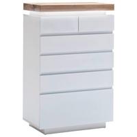 KOMODA ROMINA - kolor dębowy/biały, Design, materiał drewnopochodny/drewno (73/114/40cm)