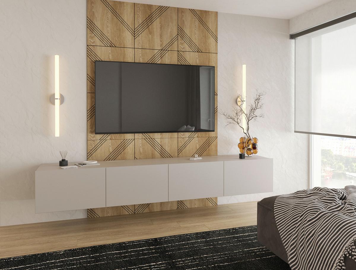 KOMODA NISKA NEWNIQ - kaszmir, Design, materiał drewnopochodny (240/36,7/45cm) - Hom`in