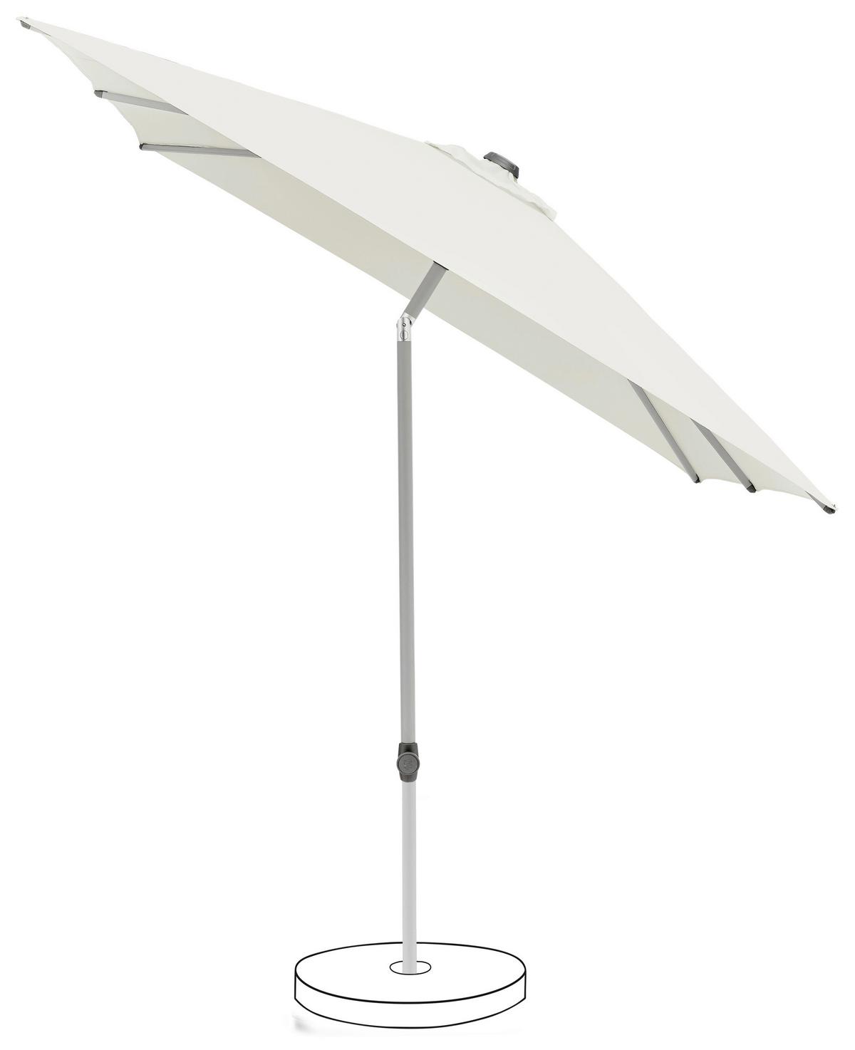 Sonnenschirm Pop up Weiß ca. 250x200cm - Silberfarben/Weiß, Basics, Textil/Metall (250/200cm) - Suncomfort by Glatz