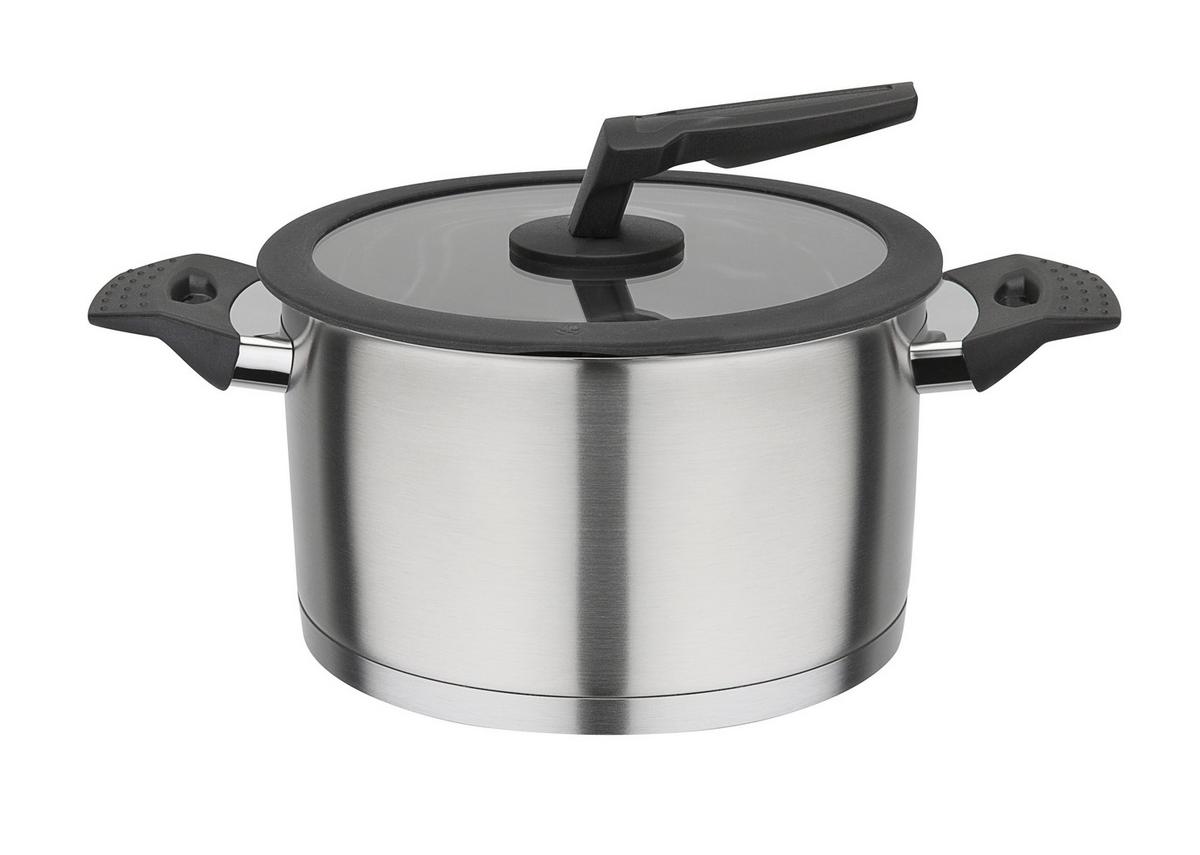 Set Posod Apart, 4-Delni - barve nerjavečega jekla/prozorno, Basics, kovina/steklo - GSW