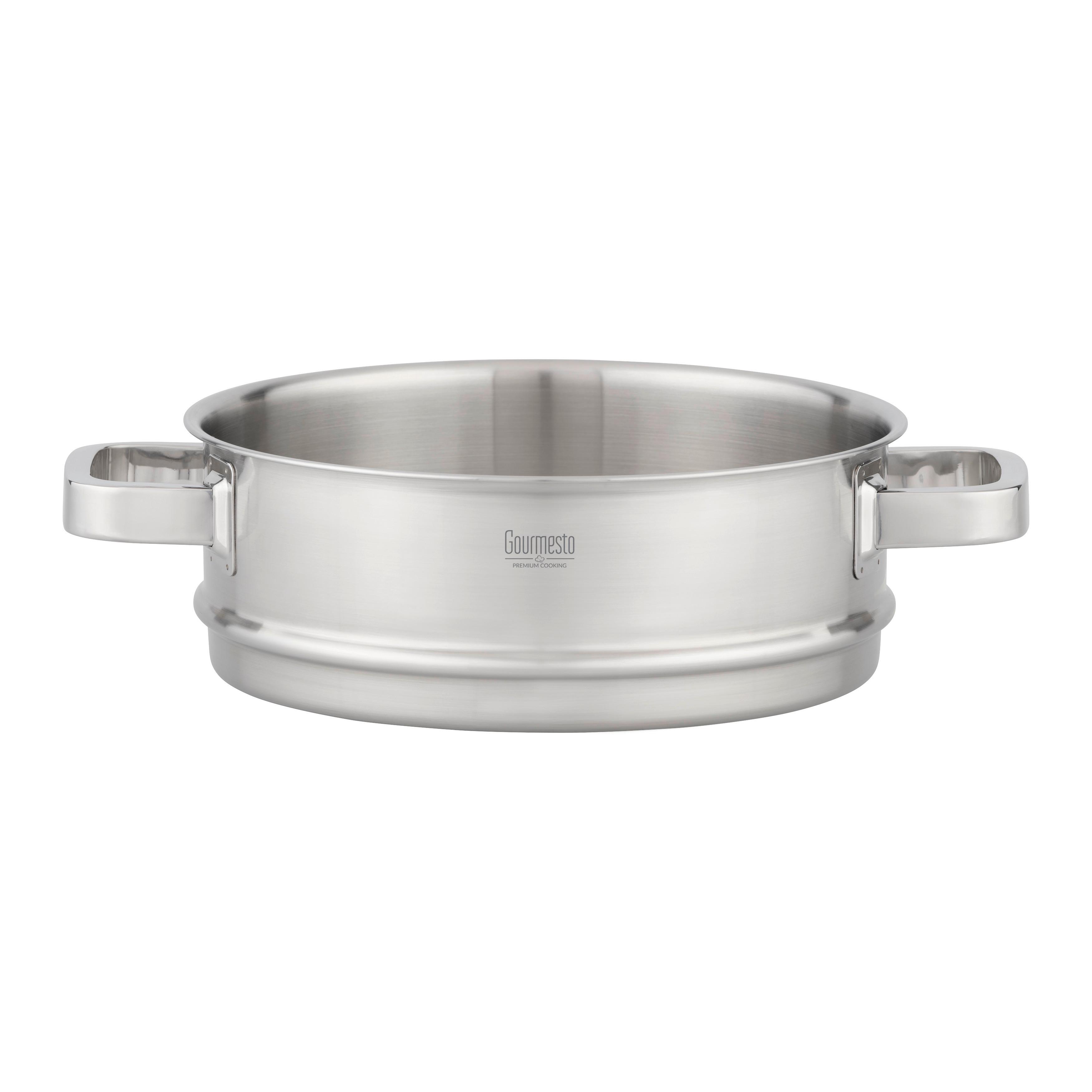 ÅNGINSATS SILVER LINE - stålfärgad, Klassisk, metall (24/9cm) - Gourmesto