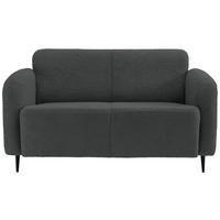 2-Sitzer-Sofa Marone Anthrazit Teddystoff - Anthrazit/Schwarz, MODERN, Textil/Metall (140/76/90cm) - Livetastic