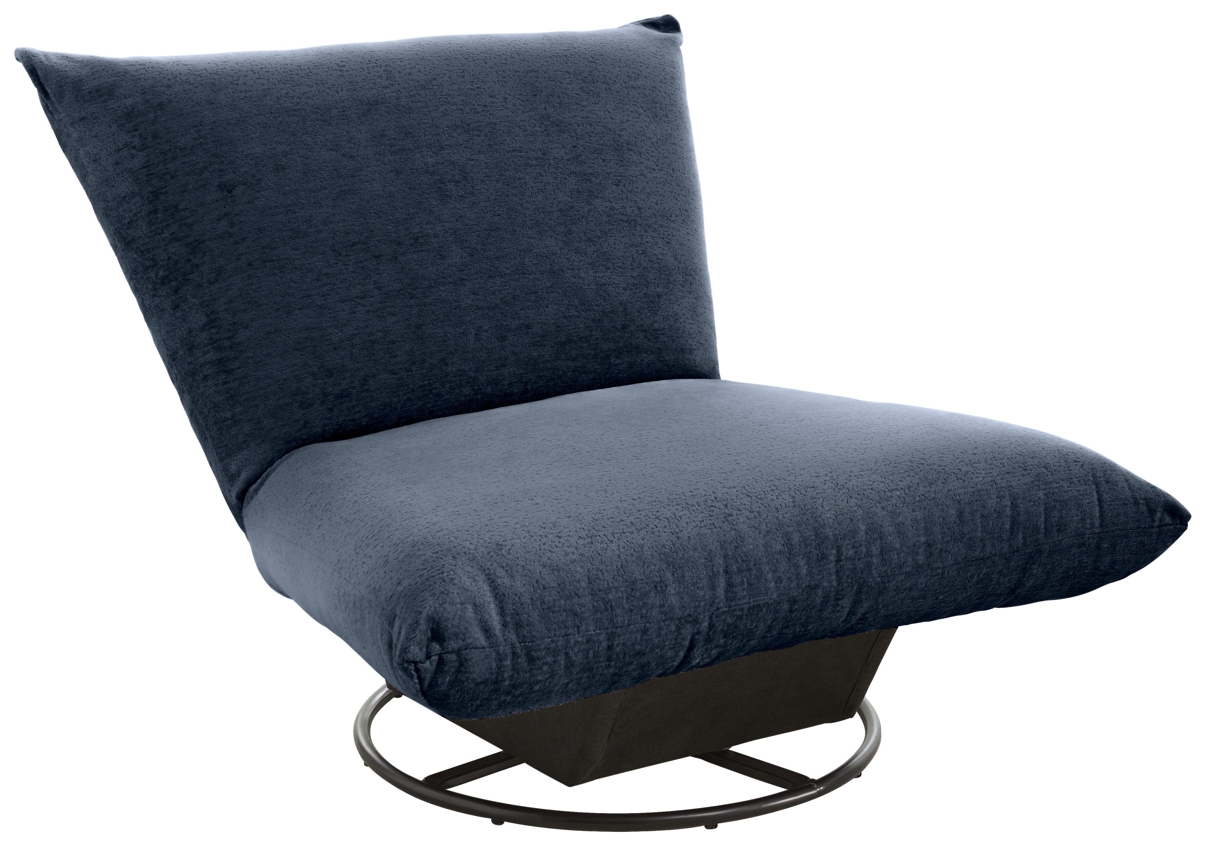 Relaxsessel Cremona Dunkelblau - Schwarz/Dunkelblau, Design, Textil/Metall (100/78/96cm) - Livetastic