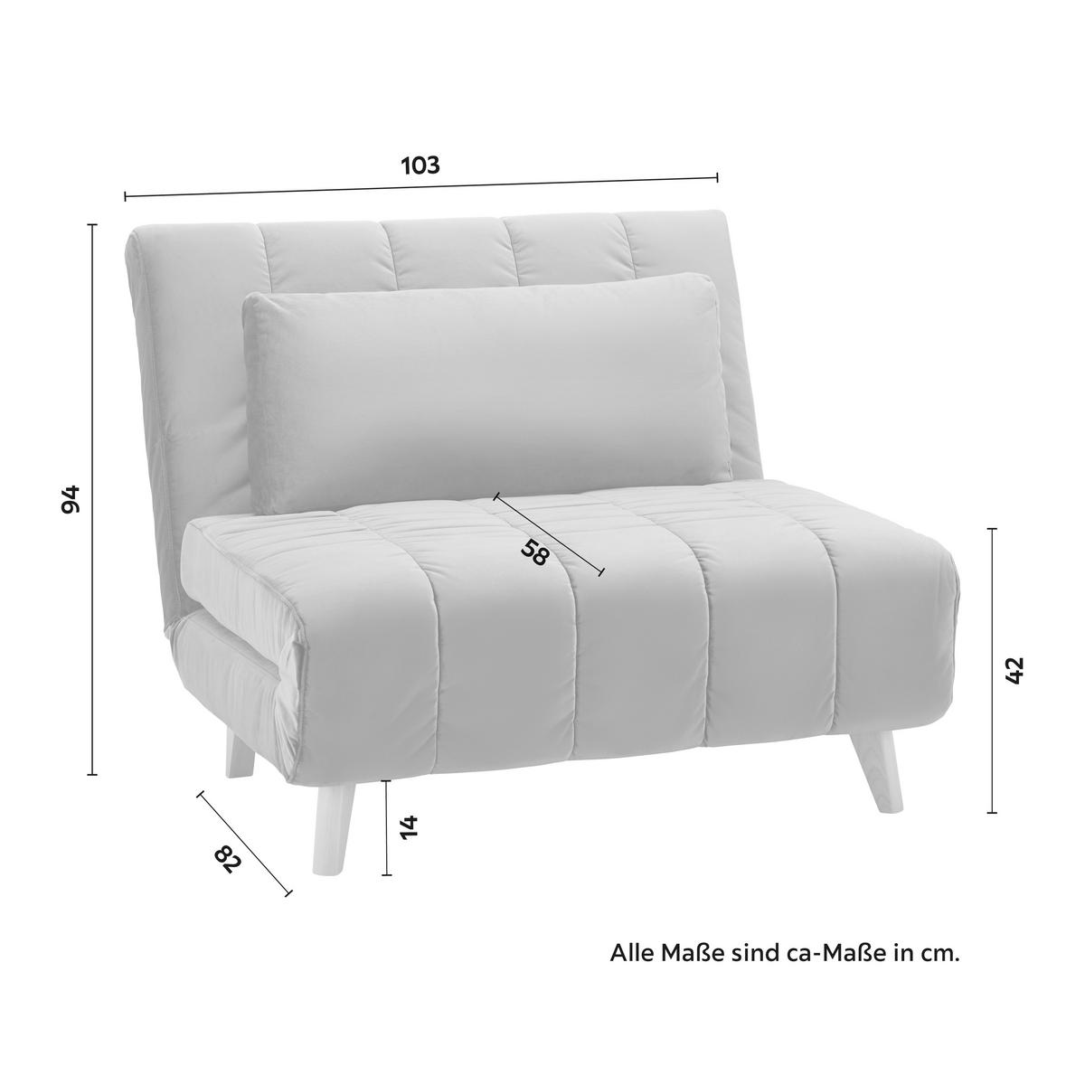 Canapea extensibilă LEVIN - gri, Modern, lemn/textil (103/94/82cm) - Bessagi Home
