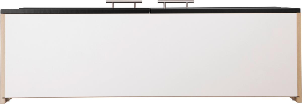 Kuhinjska Zgornja Omarica Merle, Barva Hrasta, Črna - srebrne barve/črna, Basics, kovina/steklo (110/56,1/34,6cm) - Respekta