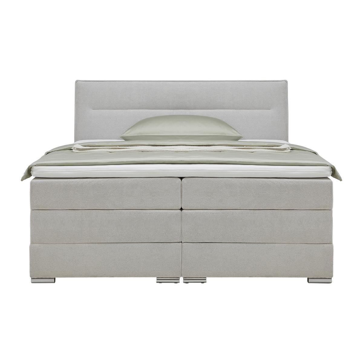 Boxspringbett Papilon in Grau ca. 180x200cm - Zinkfarben/Grau, Konventionell, Holz/Holzwerkstoff (180/200cm) - Premium Living