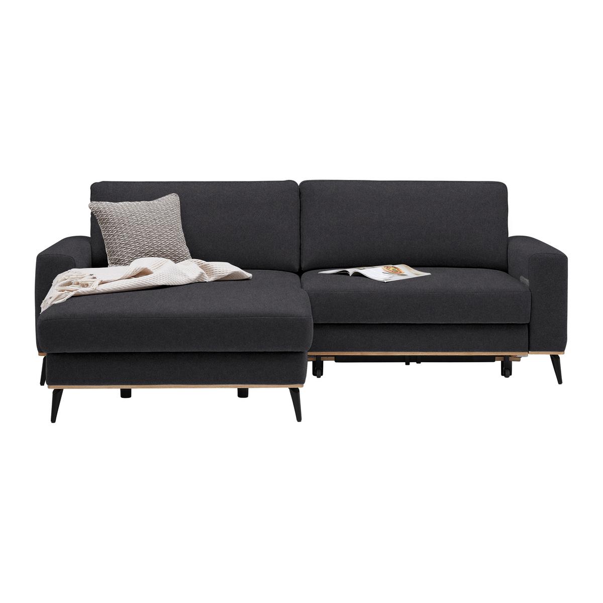 Wohnlandschaft Romeo Platinfarben - Platinfarben/Schwarz, KONVENTIONELL, Textil/Metall (167/87/234cm) - Zandiara