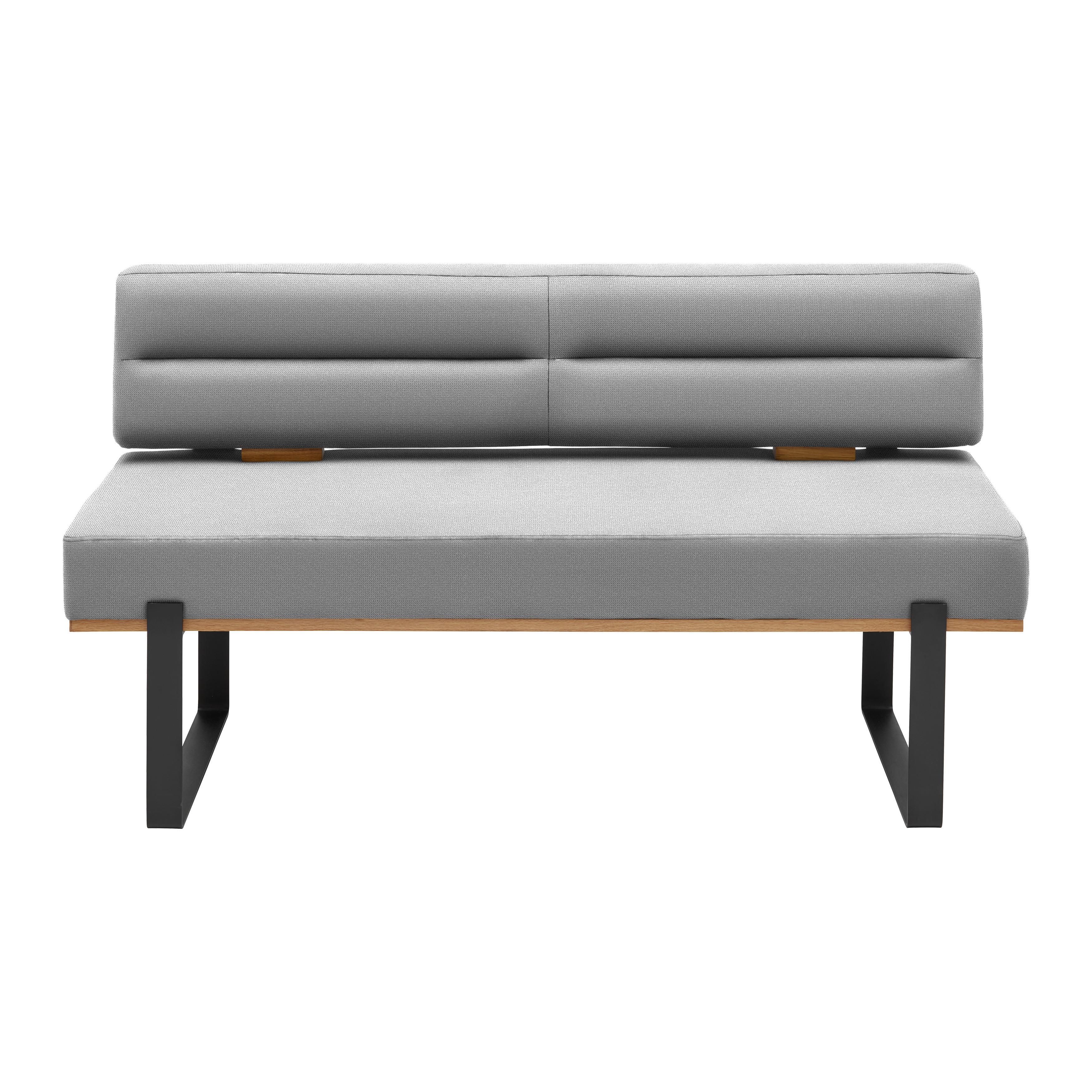 Sitzbank Canon in Silberfarben - Silberfarben/Schwarz, Konventionell, Holz/Textil (160/85/60cm) - Based
