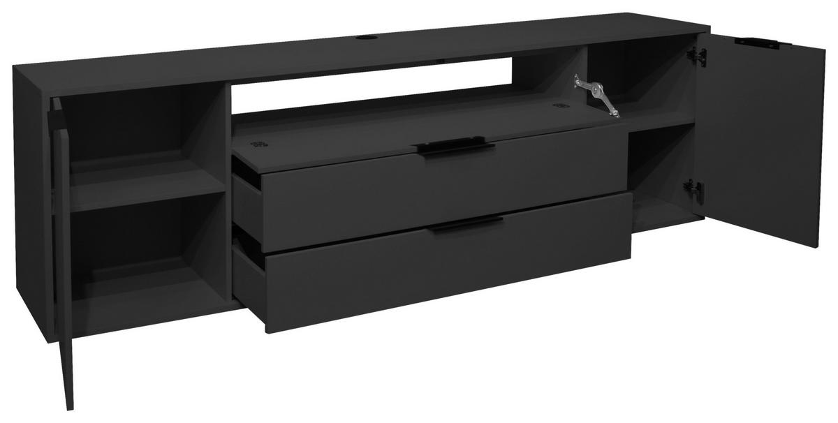 Lowboard in Anthrazit - Anthrazit, Modern (216/67cm) - Premium Living