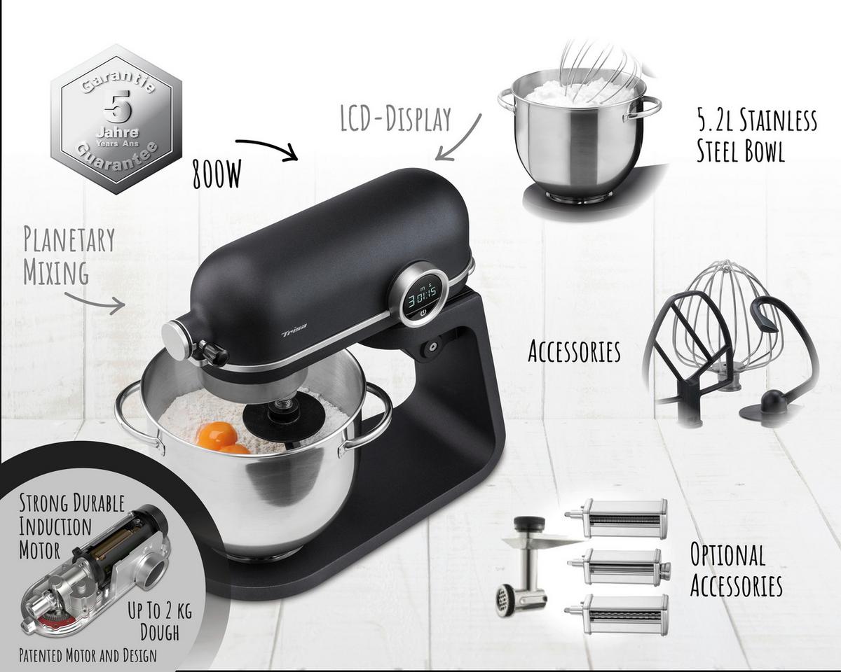 ROBOT KUCHENNY KITCHEN PROFESSIONAL - antracytowy, Basics, metal (26/40/37cm) - Trisa Electronics