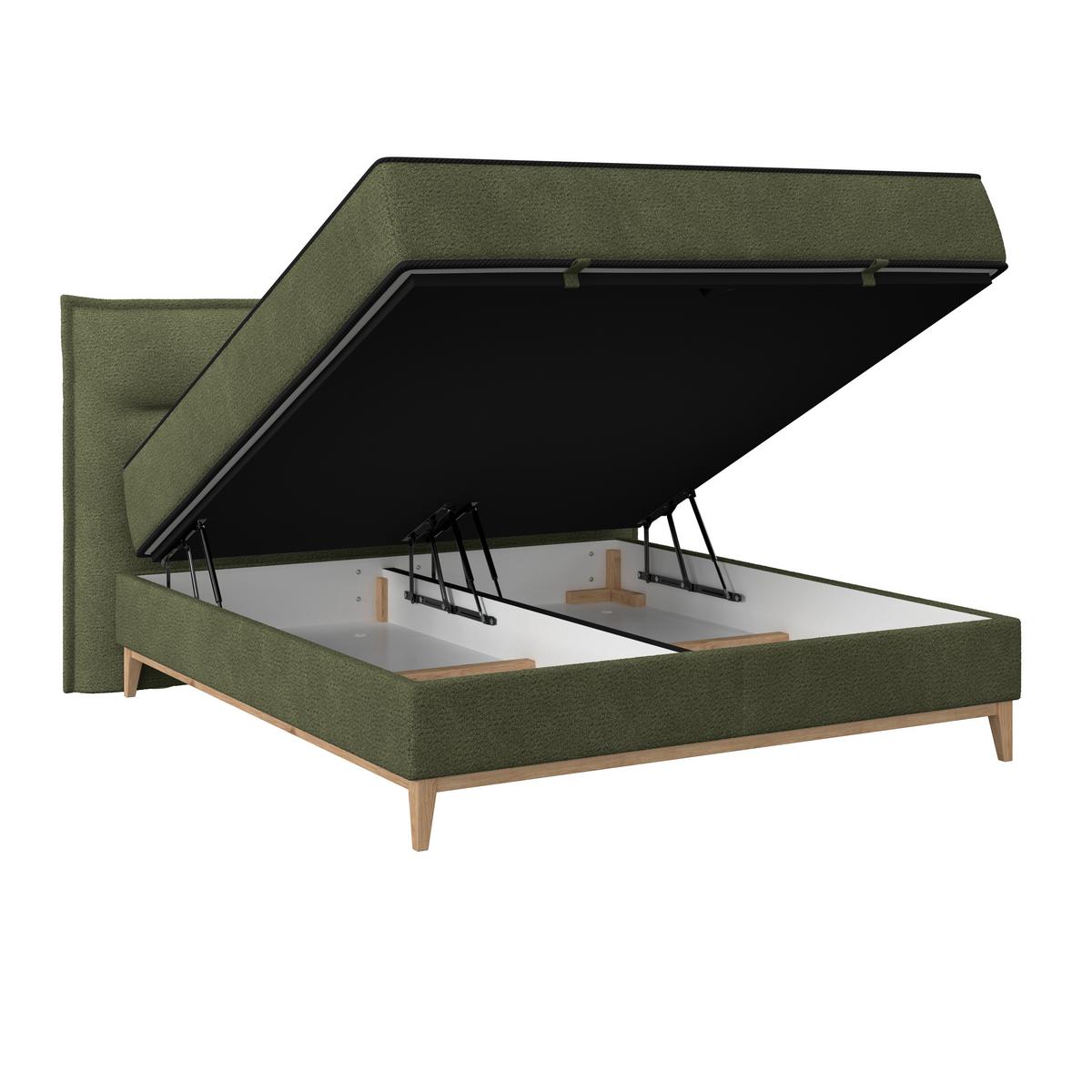 Pat box SMILE - verde, Konventionell, lemn/metal (160/200cm) - Premium Living