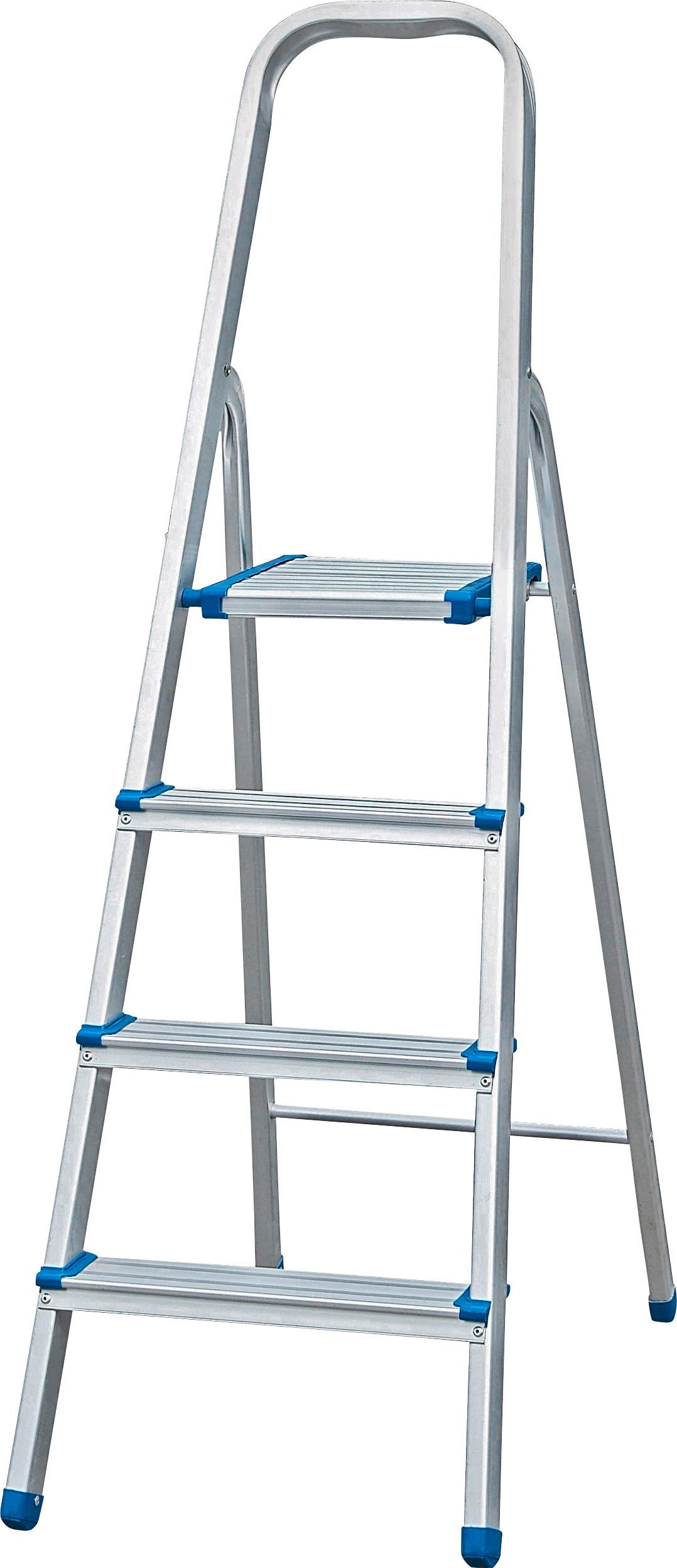 Háztartási Létra Drald-4 - Ezüst, Fém (145/43/75cm)